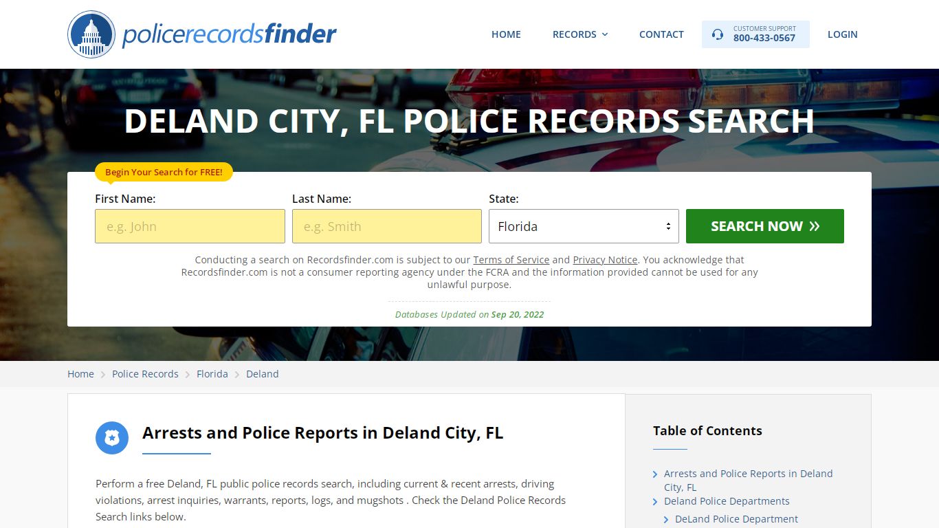 Deland, Volusia County, FL Police Reports & Police Department Records